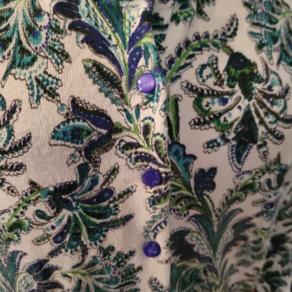 Grace Elements Petite Womens Floral Cardigan Sweater P/L Button-Up 3/4 Sleeve Mu - Picture 3 of 6